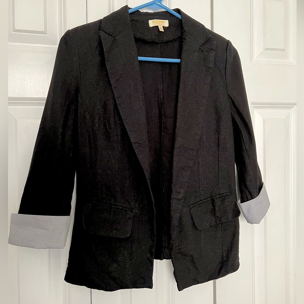 NWOT Nana black linen blazer